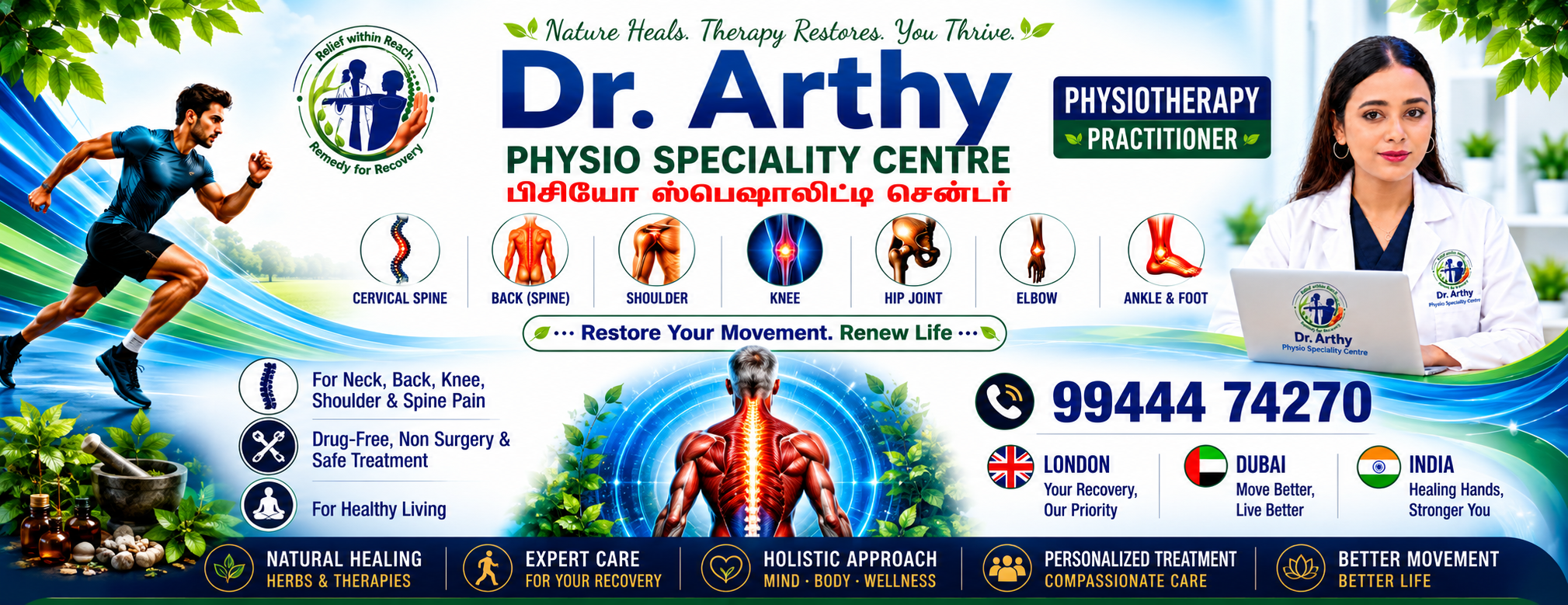 Dr. Arthy Physio Speciality Centre Banner